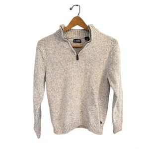 Chaps Grey Quarter-Zip Knit Sweater